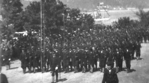 Admiral Dewey Leading Land Parade (1899 Original Black & White Film)