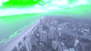 Green Screen Surfers Paradise Beach City from top of Q1