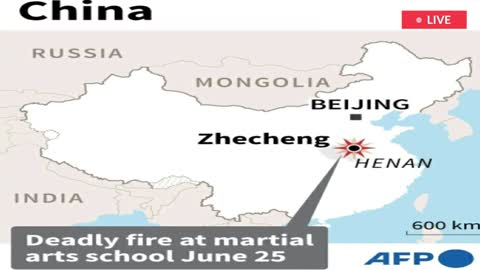Fire in China's martial Arts School Kills 18 children. Dorm doors were allegedly locked.