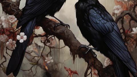 Black Birds | Ravens | Crows | Dark Birds | Cemetery Birds | Gothic Art | AI Art #ravens #crows