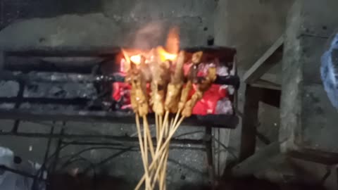 Chicken satay is very delicious