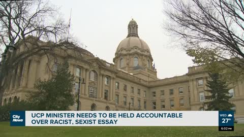 UCP minister needs to be held accountable over racist, sexist essay