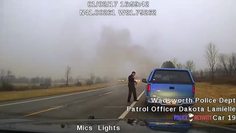 Officer Saves Woman and Her Elderly Mother From Burning Car