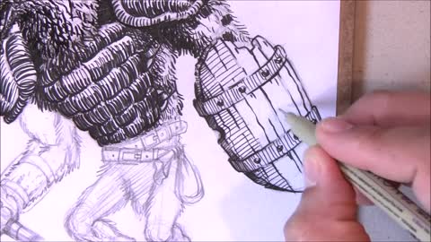 How to Ink a Gnoll Monster - Fantasy Art