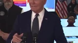 Joe Biden reads "say that again" off his teleprompter