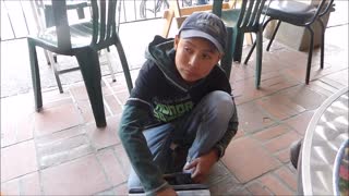 Harvey the Shoeshine Boy in Panajachel, Guatemala