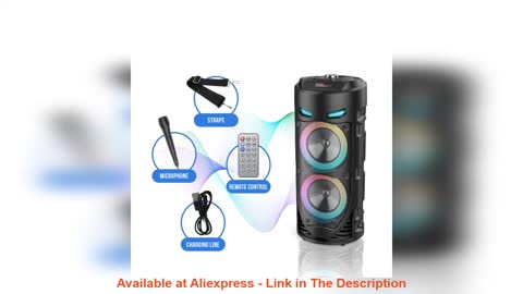 ☘️ Large Square Dance Portable Bluetooth Speaker LED Colorful Light Soundbar Column KTV Soundbox