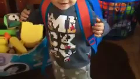 One year old baby wants to go to school