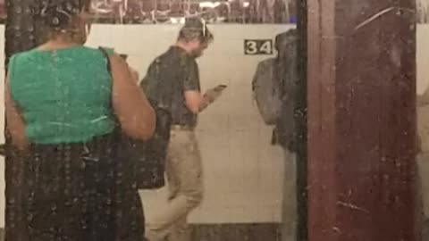 Water leaking from roof video shot from inside of subway train