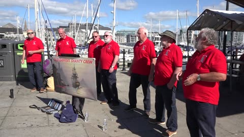Captain Andy and the sea shanties Ocean City Sea Food Festival Plymouth Barbican 2022.