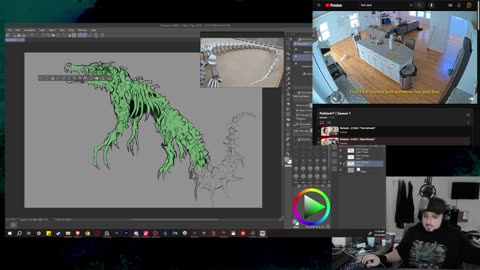 watching some fishtank and drawing a zombie alligator :) come chill