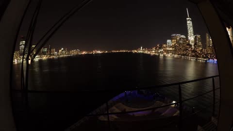 Sailaway New York Night time Cruise Ship