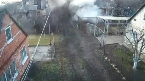 Separatist/Russian shelling Feb 22 Schastia, Ukr