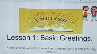 English Unit 1: Basic Greetings