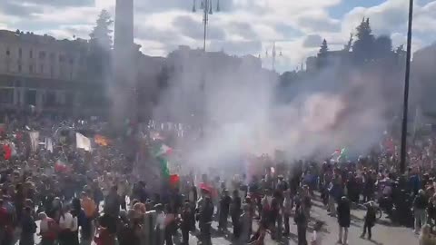 Protest in Rome Against Vaccine Passport