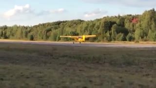 Cessna 180 Taildragger landing