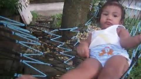 2 Year Old Baby Girl Tries Hammock For First Time!