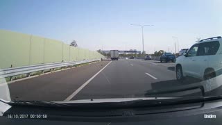 Fridge Falls From Car On Highway