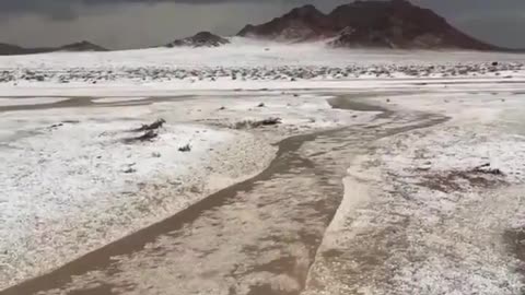 Saudi Arabia... #HAARP Hailstorm changes the desert landscape.