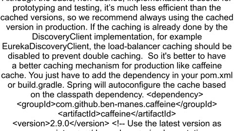 How to solve quotSpring Cloud LoadBalancer is currently working with the default cache You can swit