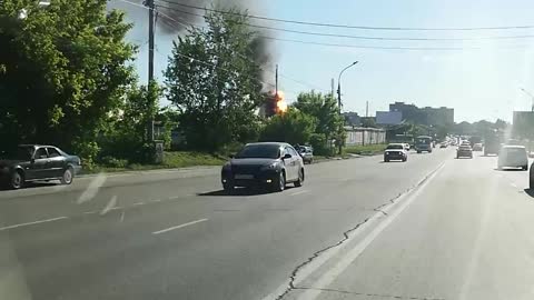 Road View of Gas Explosion in Novosibirsk, Russia