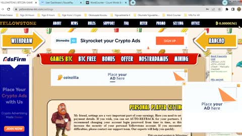 How To Make Money Rolling Free BITCOIN FAUCET EVERY HOUR At YELLOWSTONE Instant Withdraw FaucetPay