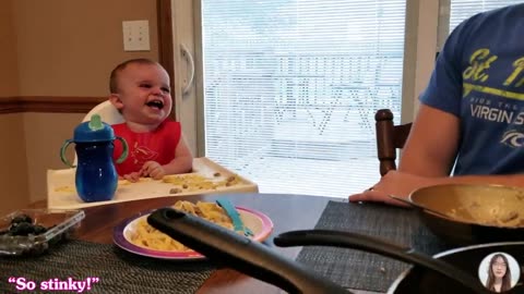 Baby laughing