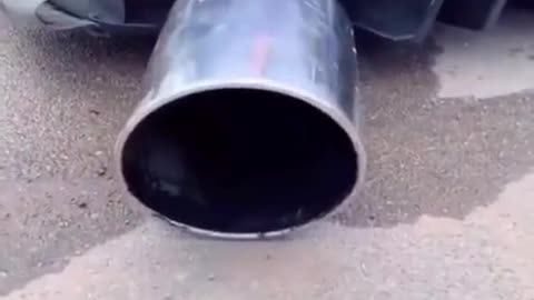 Exaggerated car exhaust pipe refitting and repairing car exhaust