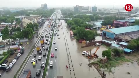 Indian capital’s satellite city flooded at start of monsoon season