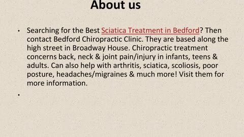 Best Sciatica Treatment in Bedford.