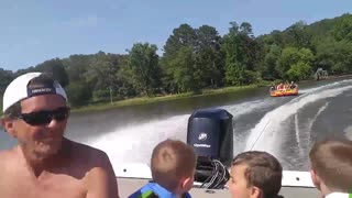 Tube Takes out Paddle Boat