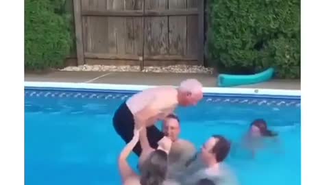 Grandpa nailed a bachelor in the pool #funny Videos