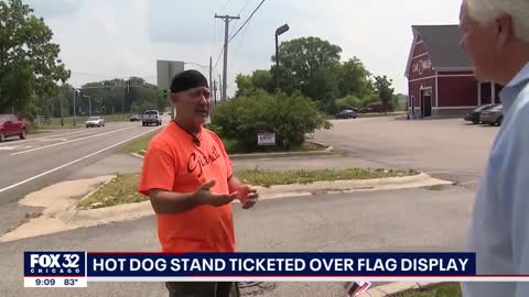 Illinois hot dog stand ticketed over American flag display