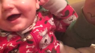 Laughing baby thinks quacking sounds are hysterical