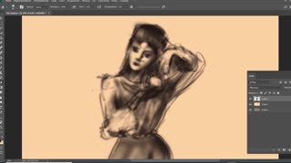 Drawing Girl with a pomegranate on PC | Wacom intuos pro Tablet | My Digital Art Process