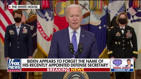 Hannity reacts to Biden forgetting his Defense Secretary's name