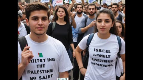 Students mass protest to Israel wrong doing to gaza.