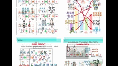 UNDERWATER Math Worksheets for PreK, Preschool, Kindergarten and Homeschool