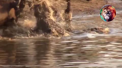 Crocodiles eating a dead hippo in the Mara River in Kenya