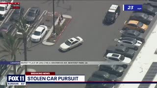 PURSUIT: Police Chase Stolen Vehicle In Los Angeles.