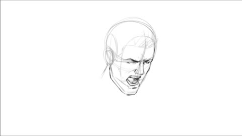 Draw A Rough Outline Of The Character's Facial Features