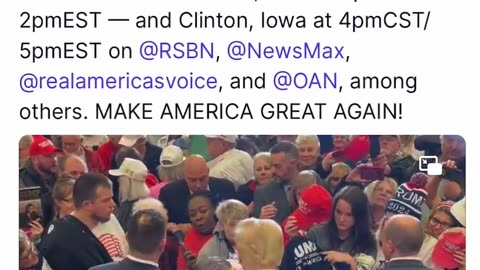 Trump Schedule J6 - Clinton, Iowa 🤔