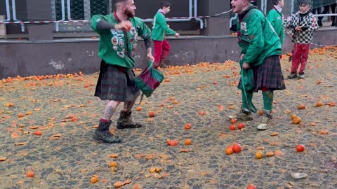 Italians Battle With Oranges