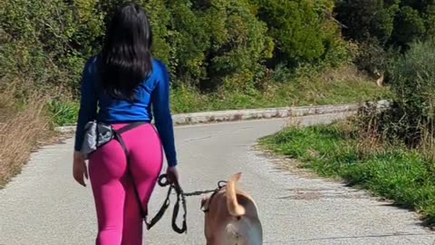 Valentina Nappi Walking her dog