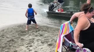 Boy Gets Blasted By Boat