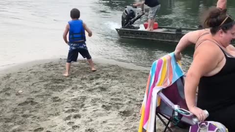 Boy Gets Blasted By Boat