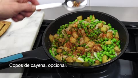 I have never had such delicious potatoes with eggs and peas!