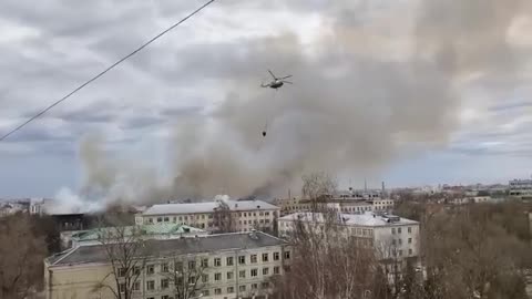 The Mi-8 helicopter was involved in extinguishing the defense research institute