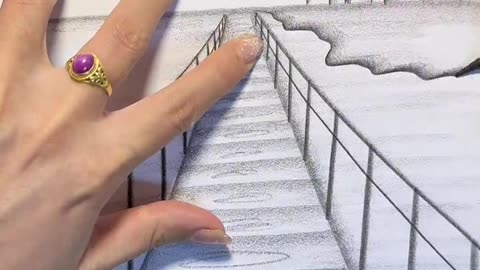 Bridge drawing | girl making drawing