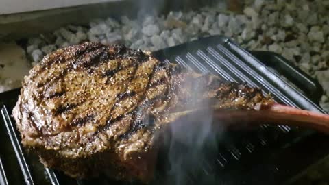Grilling Tomahawk Steak